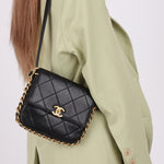 Chanel 2021 Calfskin Chain Around Square Crossbody - FashioNica