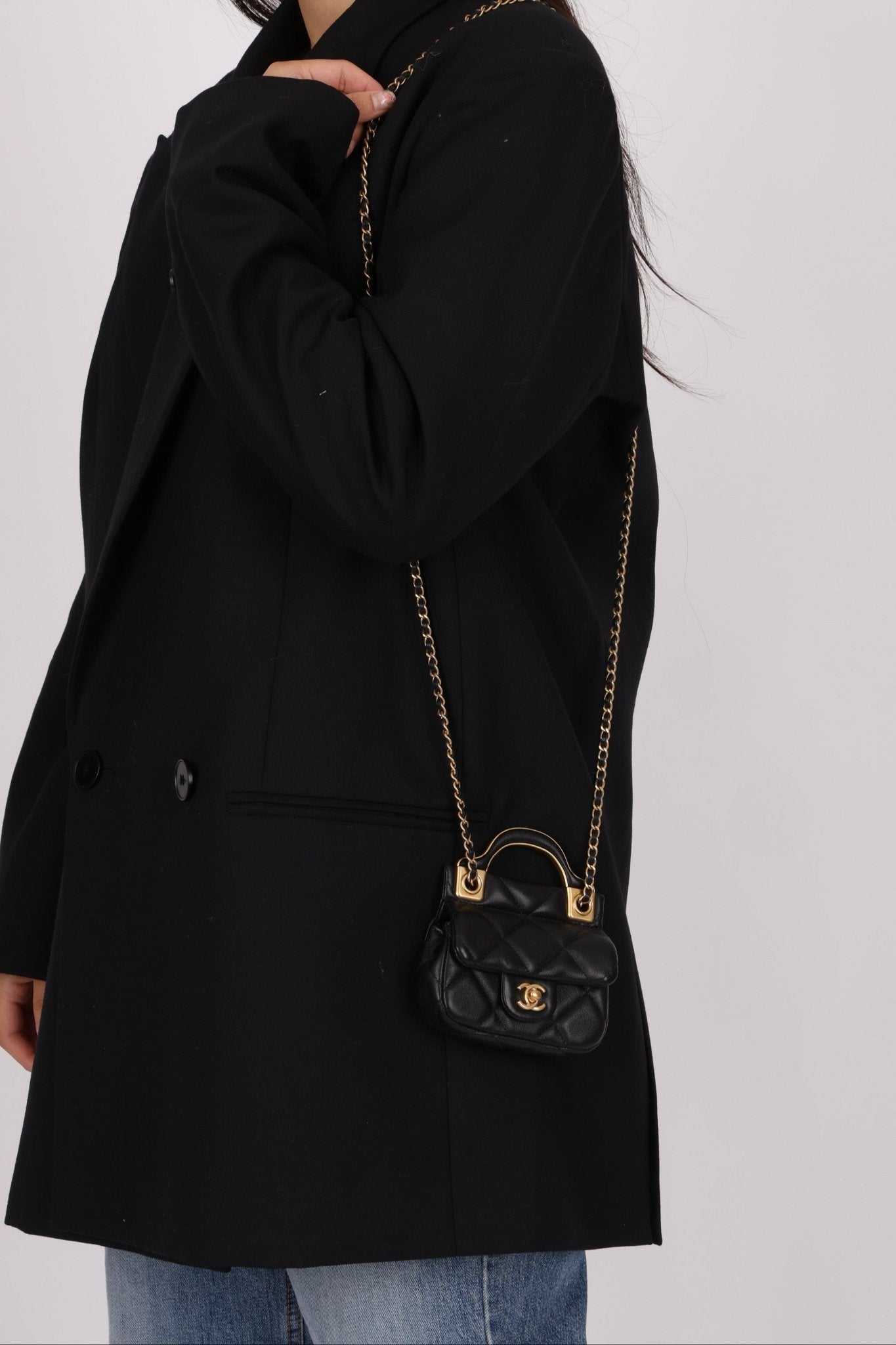 Chanel 2021 Calfskin Turnlock Mini Top Handle Flap - FashioNica