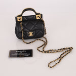 Chanel 2021 Calfskin Turnlock Mini Top Handle Flap - FashioNica