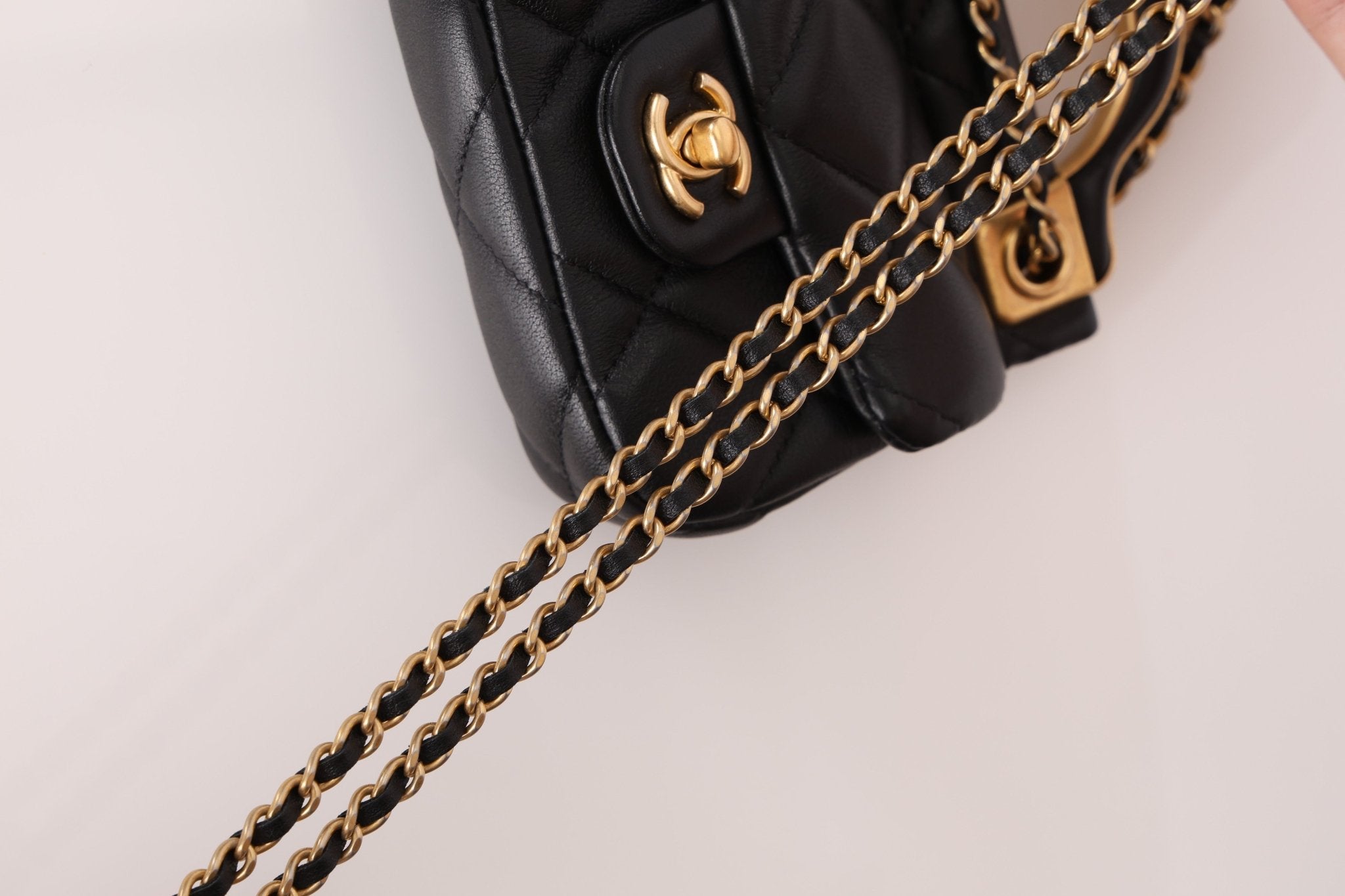 Chanel 2021 Calfskin Turnlock Mini Top Handle Flap - FashioNica