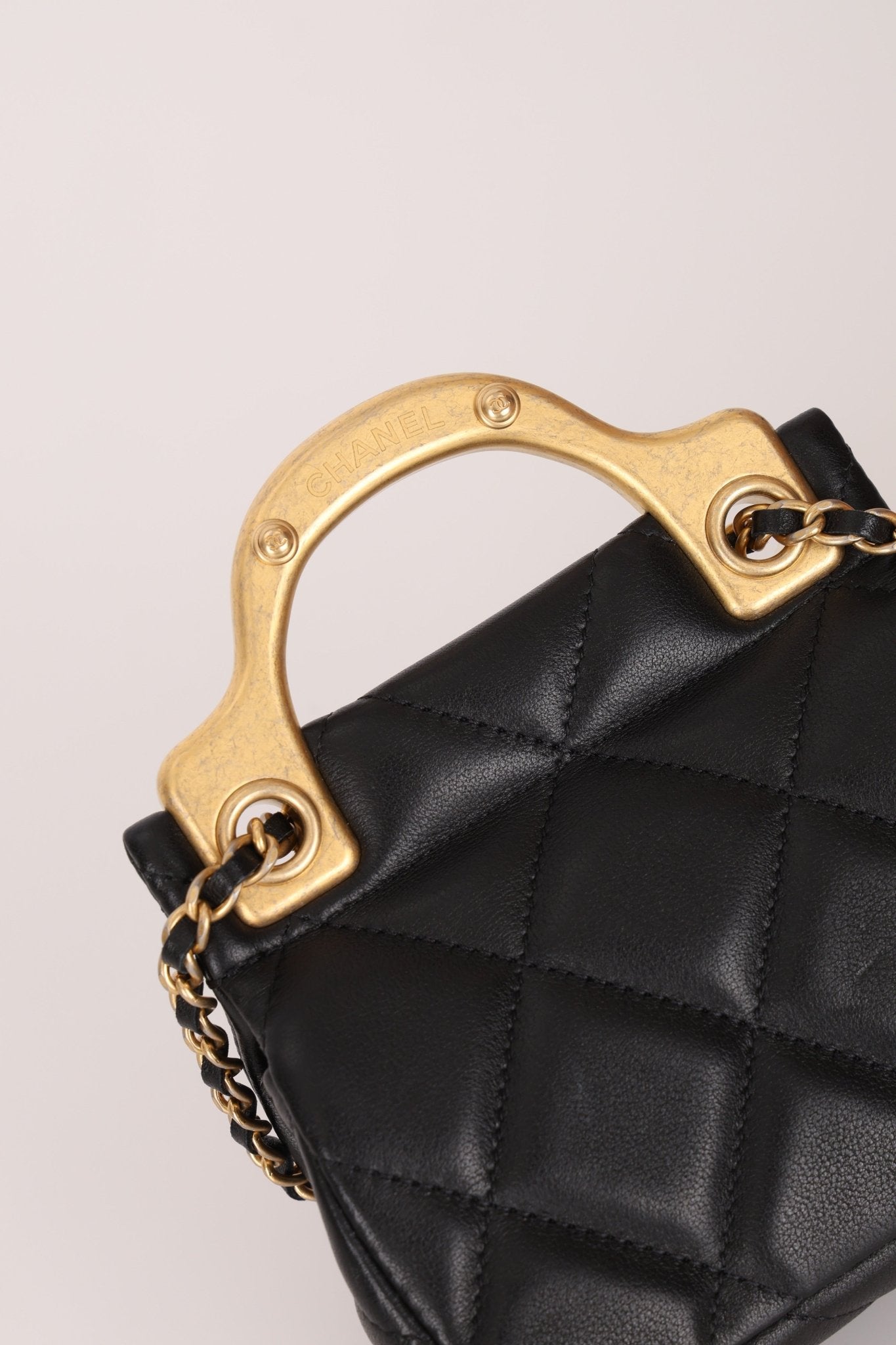 Chanel 2021 Calfskin Turnlock Mini Top Handle Flap - FashioNica