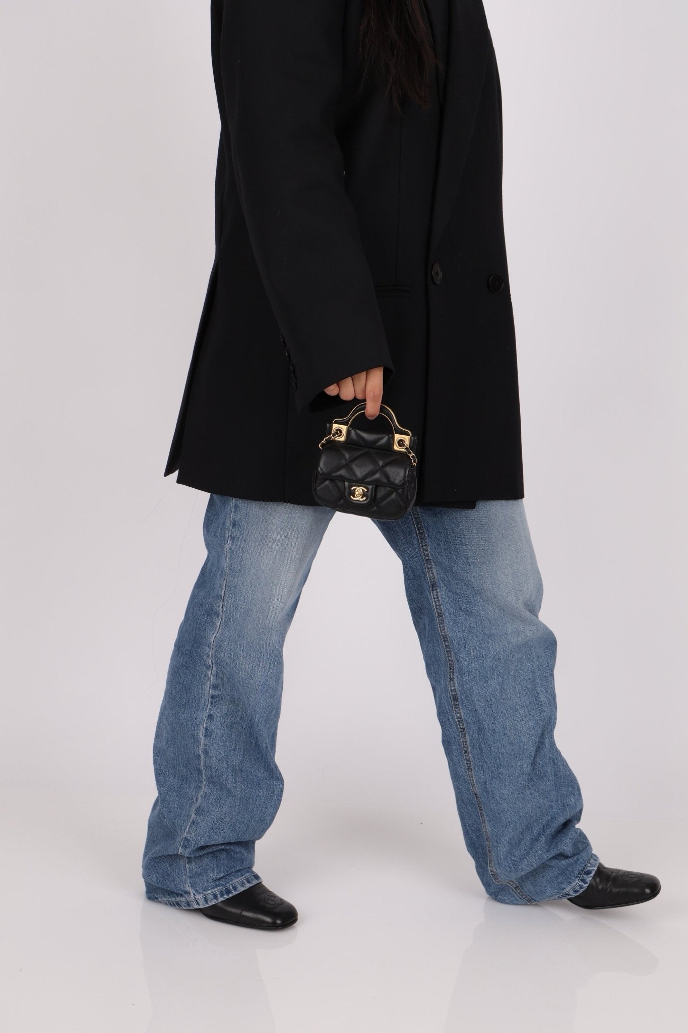 Chanel 2021 Calfskin Turnlock Mini Top Handle Flap - FashioNica