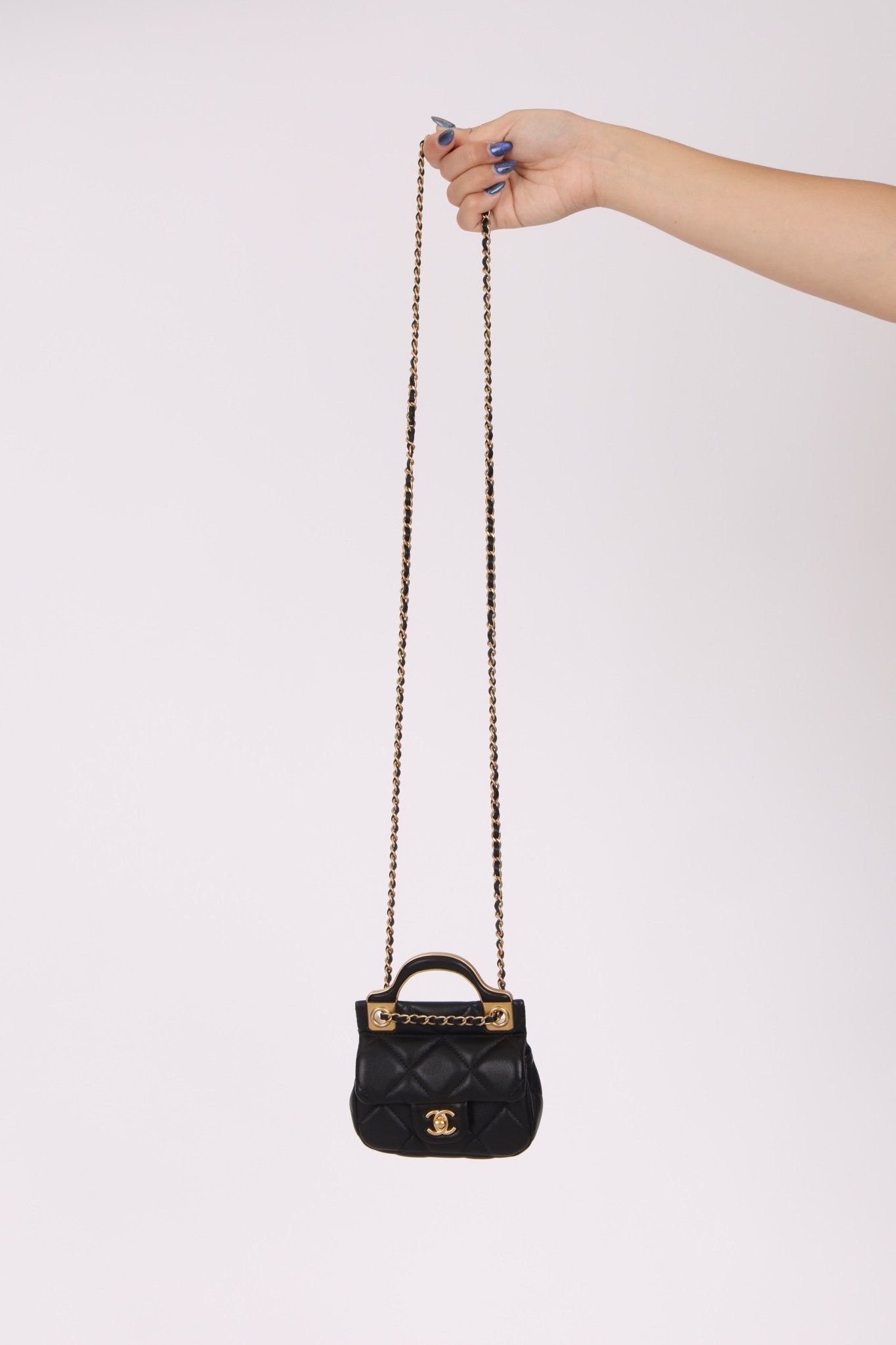 Chanel 2021 Calfskin Turnlock Mini Top Handle Flap - FashioNica