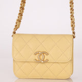 Chanel 2021 Caviar Butter Cardholder on Chain - FashioNica