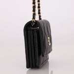Chanel 2021 Caviar Classic Flap Charms Cardholder on Chain - FashioNica