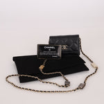 Chanel 2021 Caviar Classic Flap Charms Cardholder on Chain - FashioNica