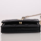 Chanel 2021 Caviar Classic Flap Charms Cardholder on Chain - FashioNica