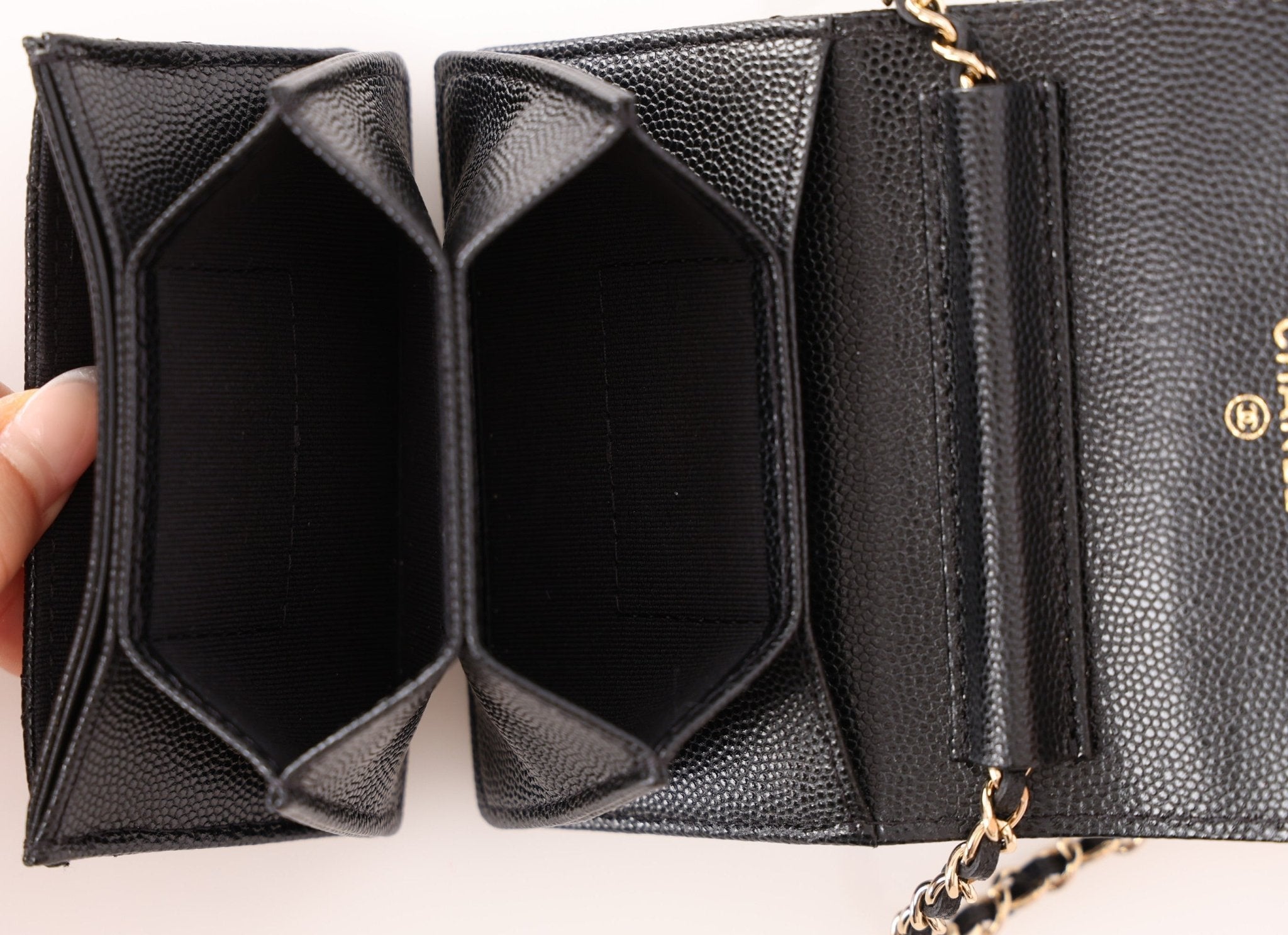 Chanel 2021 Caviar Classic Flap Charms Cardholder on Chain - FashioNica