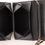 Chanel 2021 Caviar Classic Flap Charms Cardholder on Chain - FashioNica