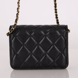 Chanel 2021 Caviar COCO Cardholder on Chain - FashioNica