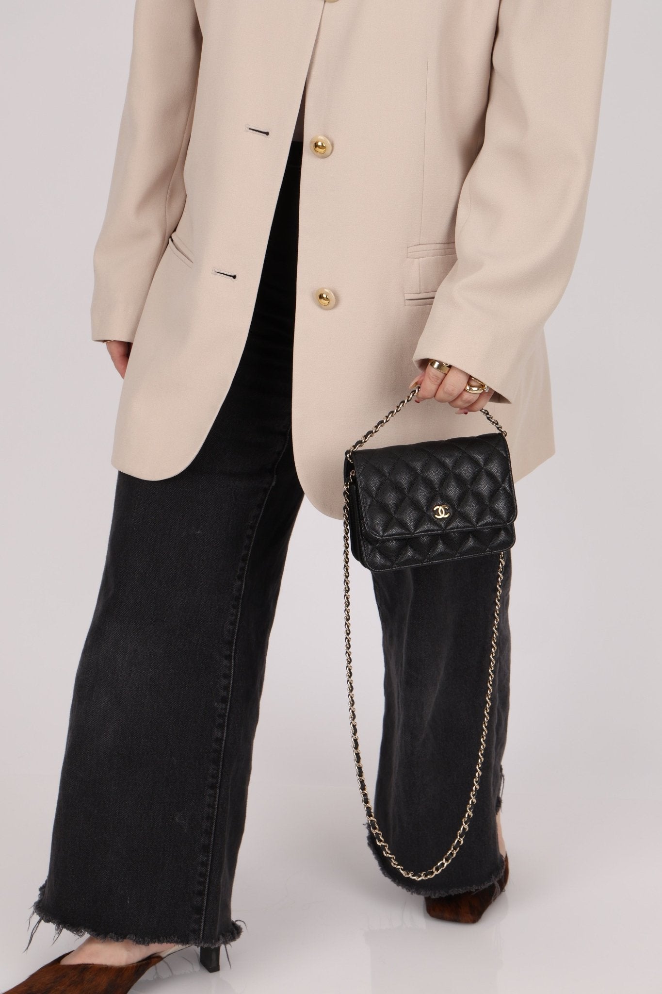 Chanel 2021 Caviar Mini Wallet on Chain - FashioNica