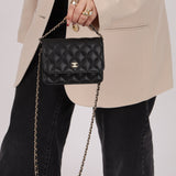 Chanel 2021 Caviar Mini Wallet on Chain - FashioNica