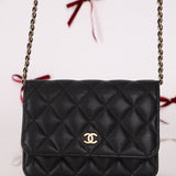 Chanel 2021 Caviar Mini Wallet on Chain - FashioNica