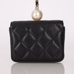 Chanel 2021 Caviar Pearl Cardholder with Chain - FashioNica