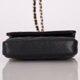Chanel 2021 Caviar Pearl Cardholder with Chain - FashioNica