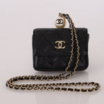 Chanel 2021 Caviar Pearl Cardholder with Chain - FashioNica