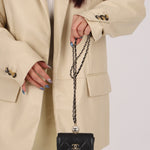 Chanel 2021 Caviar Pearl Cardholder with Chain - FashioNica