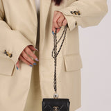Chanel 2021 Caviar Pearl Cardholder with Chain - FashioNica
