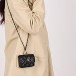 Chanel 2021 Caviar Pearl Cardholder with Chain - FashioNica