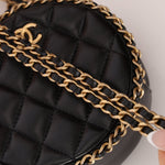 Chanel 2021 Chain Around Round Quilted Lambskin Clutch with Chain - FashioNica