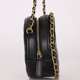 Chanel 2021 Chain Around Round Quilted Lambskin Clutch with Chain - FashioNica