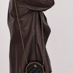 Chanel 2021 Chain Around Round Quilted Lambskin Clutch with Chain - FashioNica