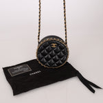 Chanel 2021 Chain Around Round Quilted Lambskin Clutch with Chain - FashioNica