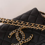 Chanel 2021 Crystal CC Full Flap Bag Quilted Lambskin Mini - FashioNica