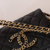 Chanel 2021 Crystal CC Full Flap Bag Quilted Lambskin Mini - FashioNica