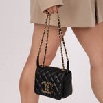 Chanel 2021 Crystal CC Full Flap Bag Quilted Lambskin Mini - FashioNica