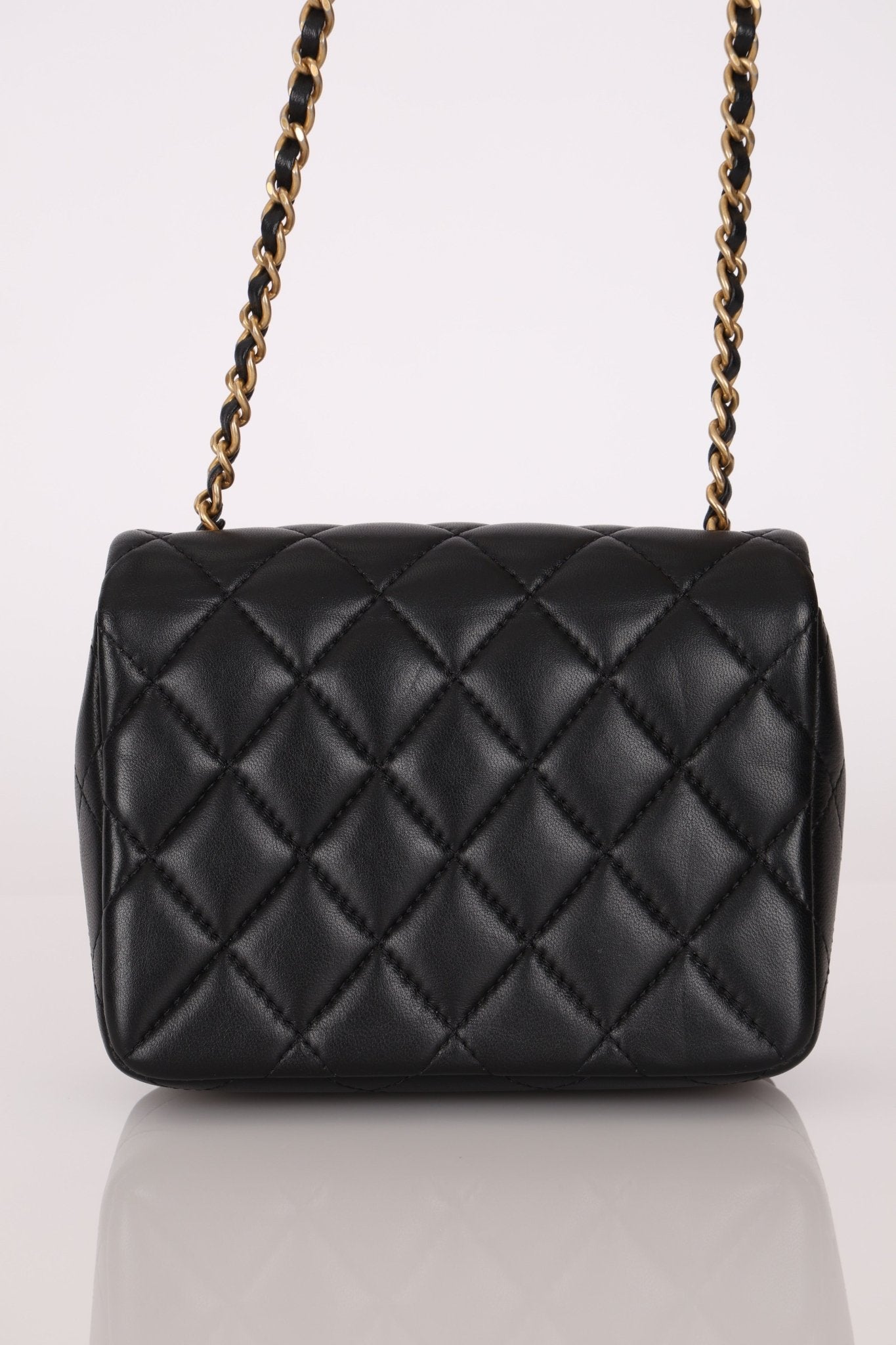 Chanel 2021 Crystal CC Full Flap Bag Quilted Lambskin Mini - FashioNica