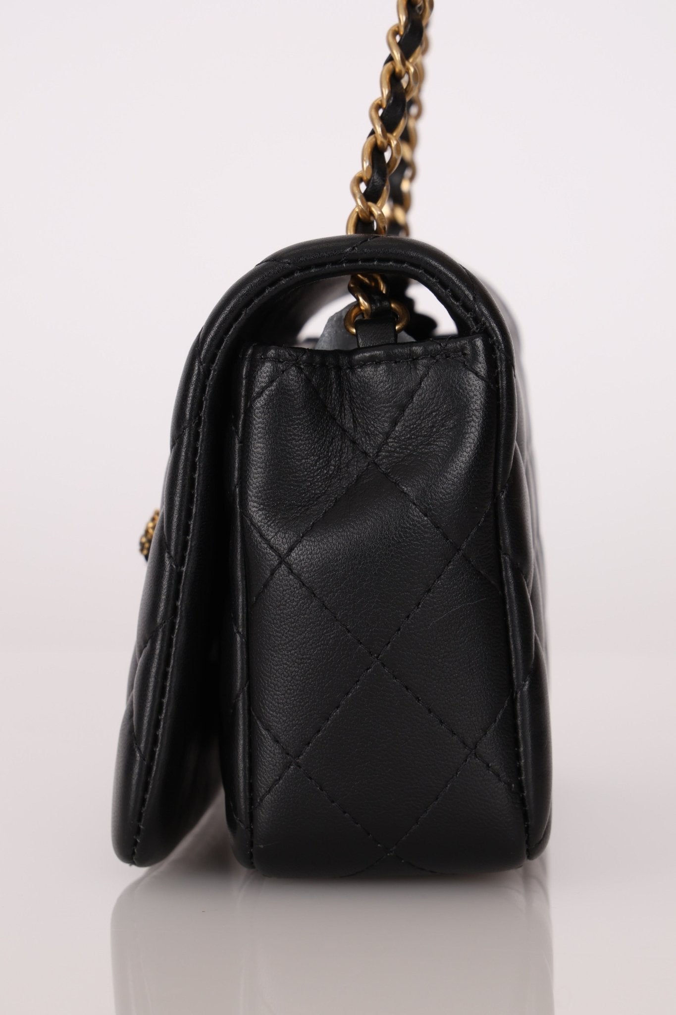 Chanel 2021 Crystal CC Full Flap Bag Quilted Lambskin Mini - FashioNica