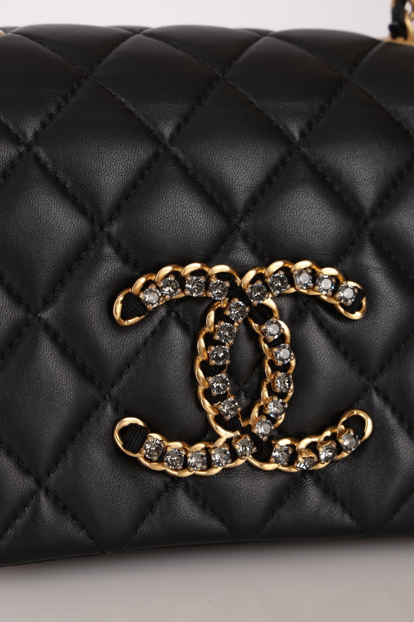 Chanel 2021 Crystal CC Full Flap Bag Quilted Lambskin Mini - FashioNica