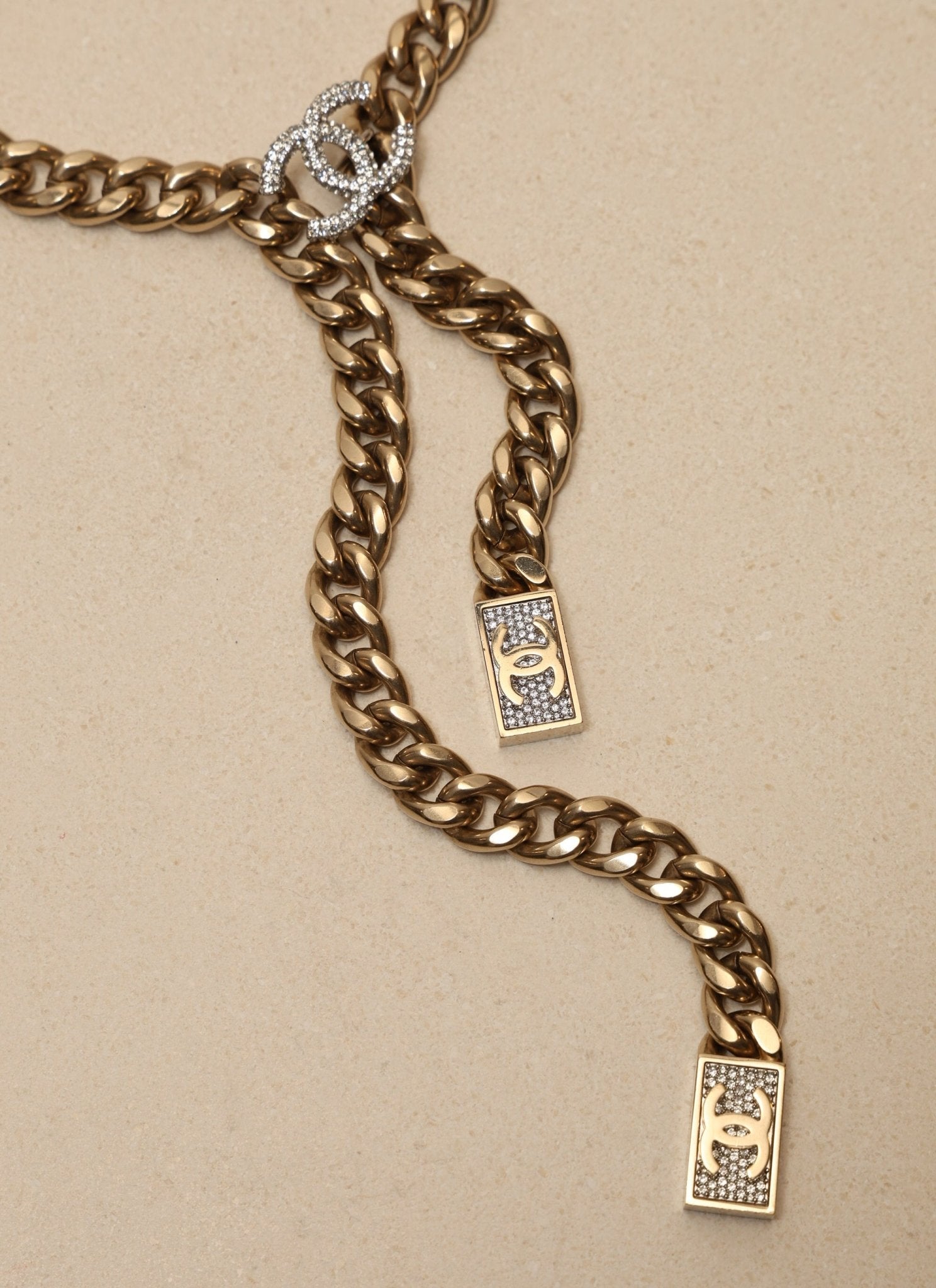 Chanel 2021 Crystal Curb Chain Necklace - FashioNica