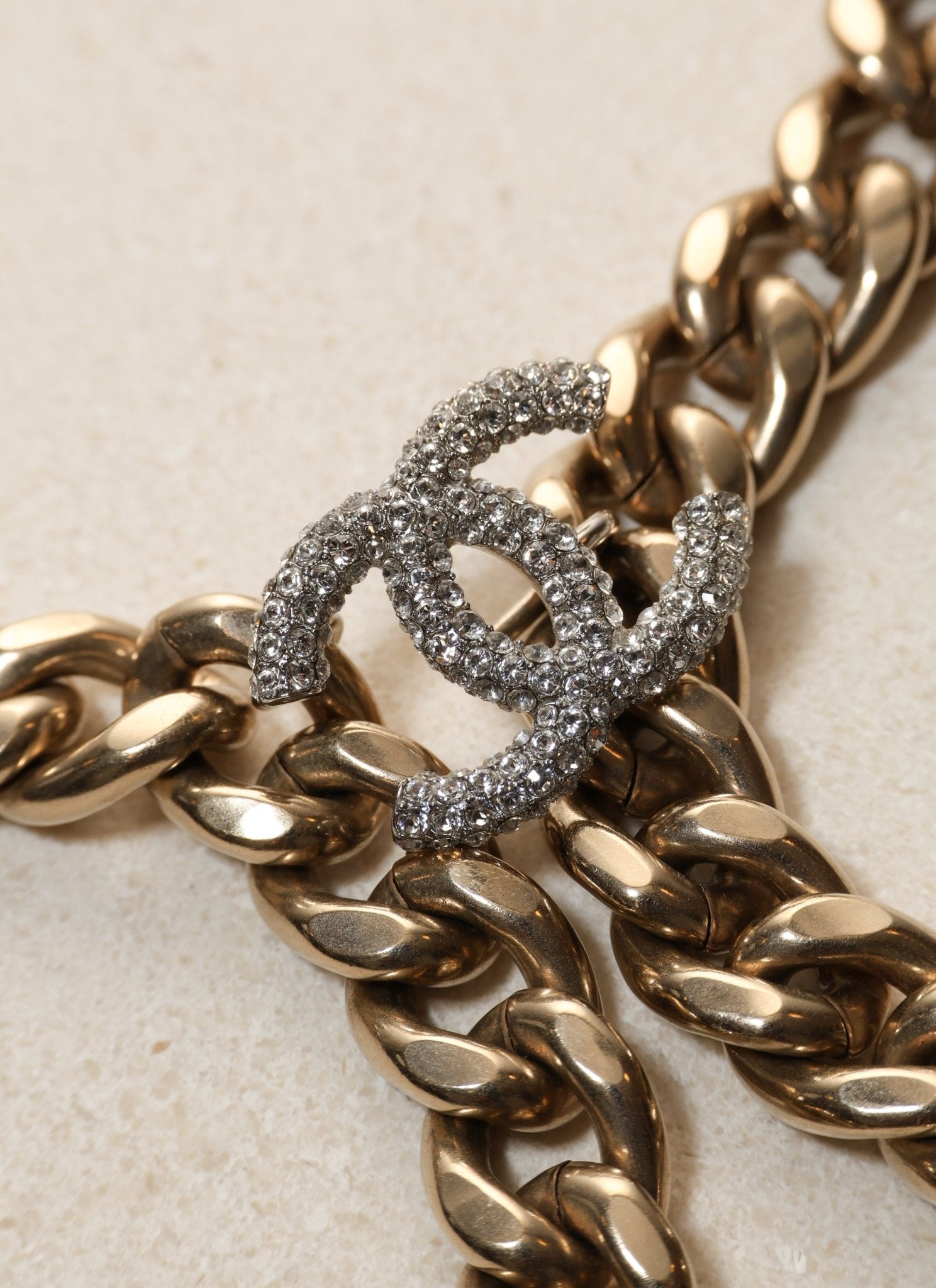 Chanel 2021 Crystal Curb Chain Necklace - FashioNica