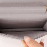 Chanel 2021 Grey Caviar COCO Cardholder on Chain - FashioNica