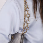 Chanel 2021 Grey Caviar COCO Cardholder on Chain - FashioNica