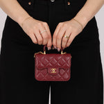 Chanel 2021 Lambskin Mini Top Handle on Chain - FashioNica
