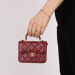 Chanel 2021 Lambskin Mini Top Handle on Chain - FashioNica