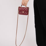 Chanel 2021 Lambskin Mini Top Handle on Chain - FashioNica