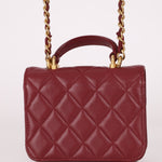 Chanel 2021 Lambskin Mini Top Handle on Chain - FashioNica