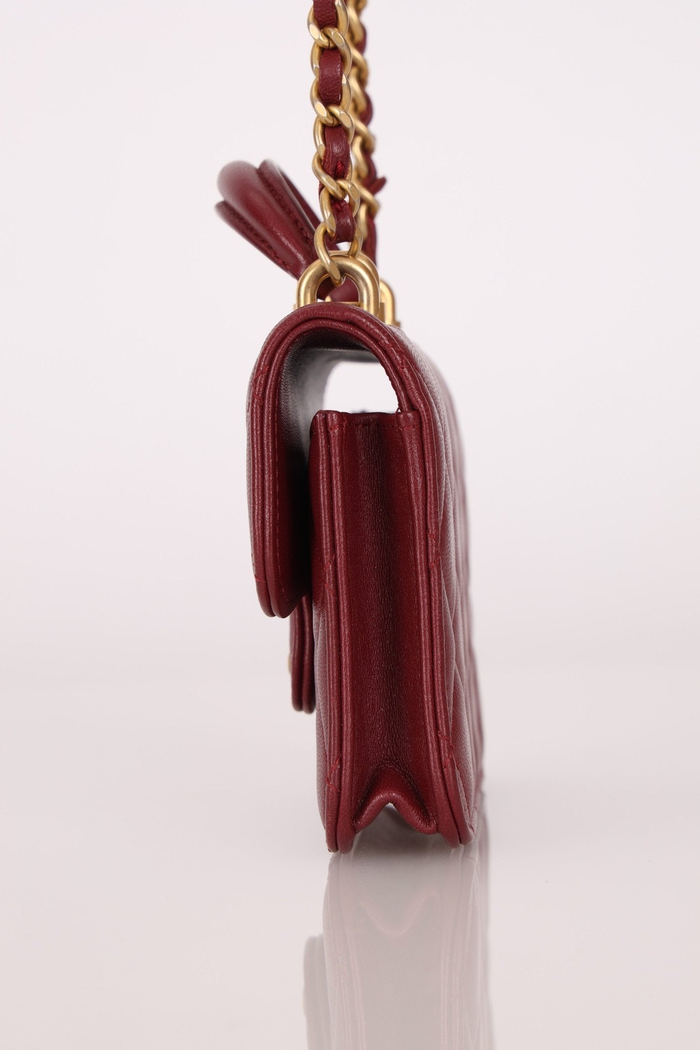 Chanel 2021 Lambskin Mini Top Handle on Chain - FashioNica