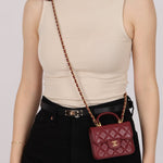 Chanel 2021 Lambskin Mini Top Handle on Chain - FashioNica