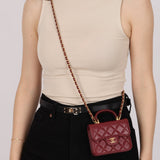 Chanel 2021 Lambskin Mini Top Handle on Chain - FashioNica