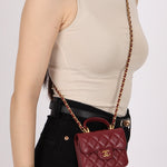 Chanel 2021 Lambskin Mini Top Handle on Chain - FashioNica