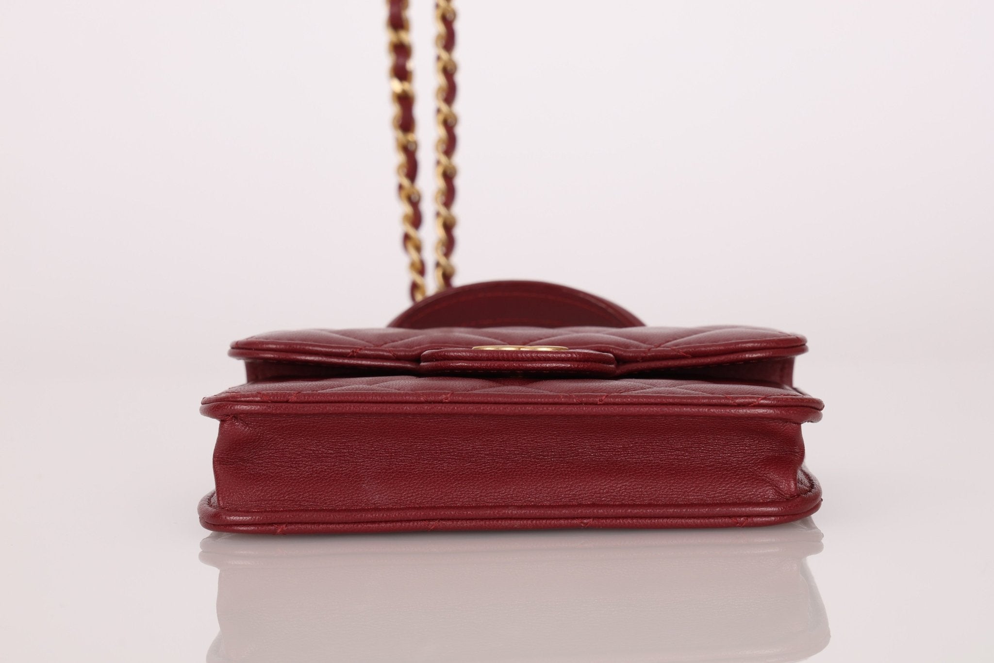 Chanel 2021 Lambskin Mini Top Handle on Chain - FashioNica