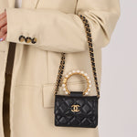 Chanel 2021 Lambskin Pearl Bracelet Bag - FashioNica