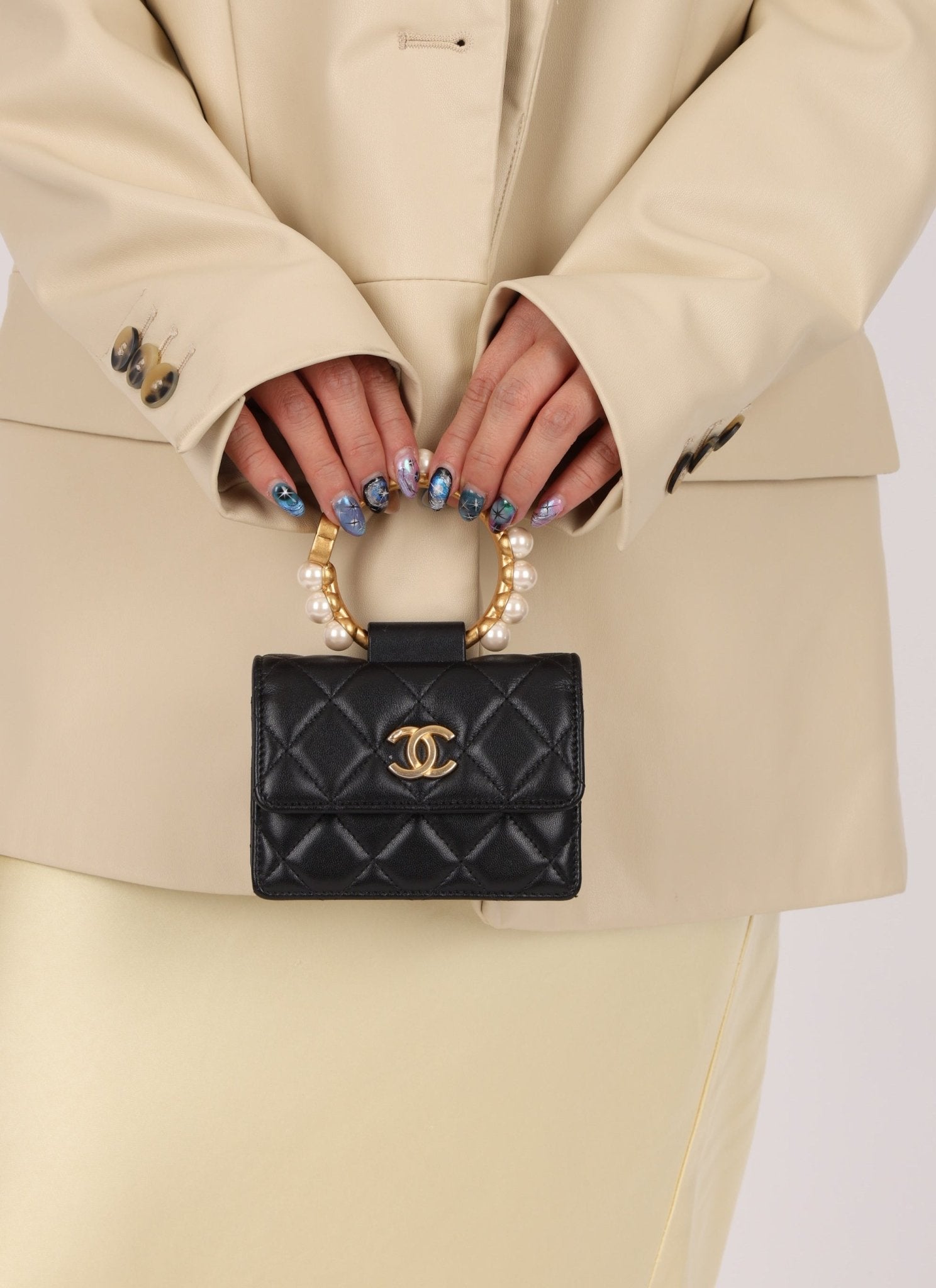 Chanel 2021 Lambskin Pearl Bracelet Bag - FashioNica
