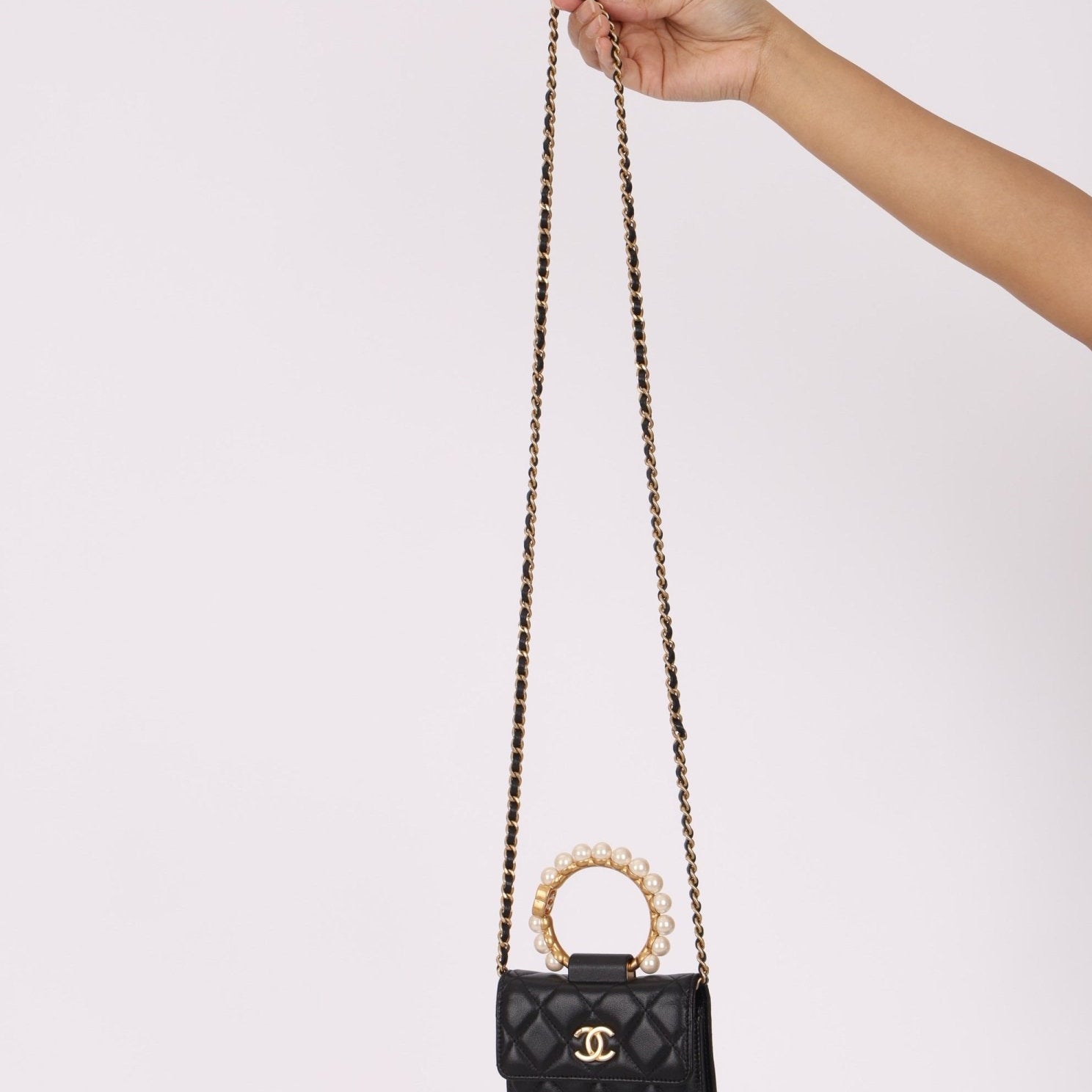 Chanel 2021 Lambskin Pearl Bracelet Bag - FashioNica