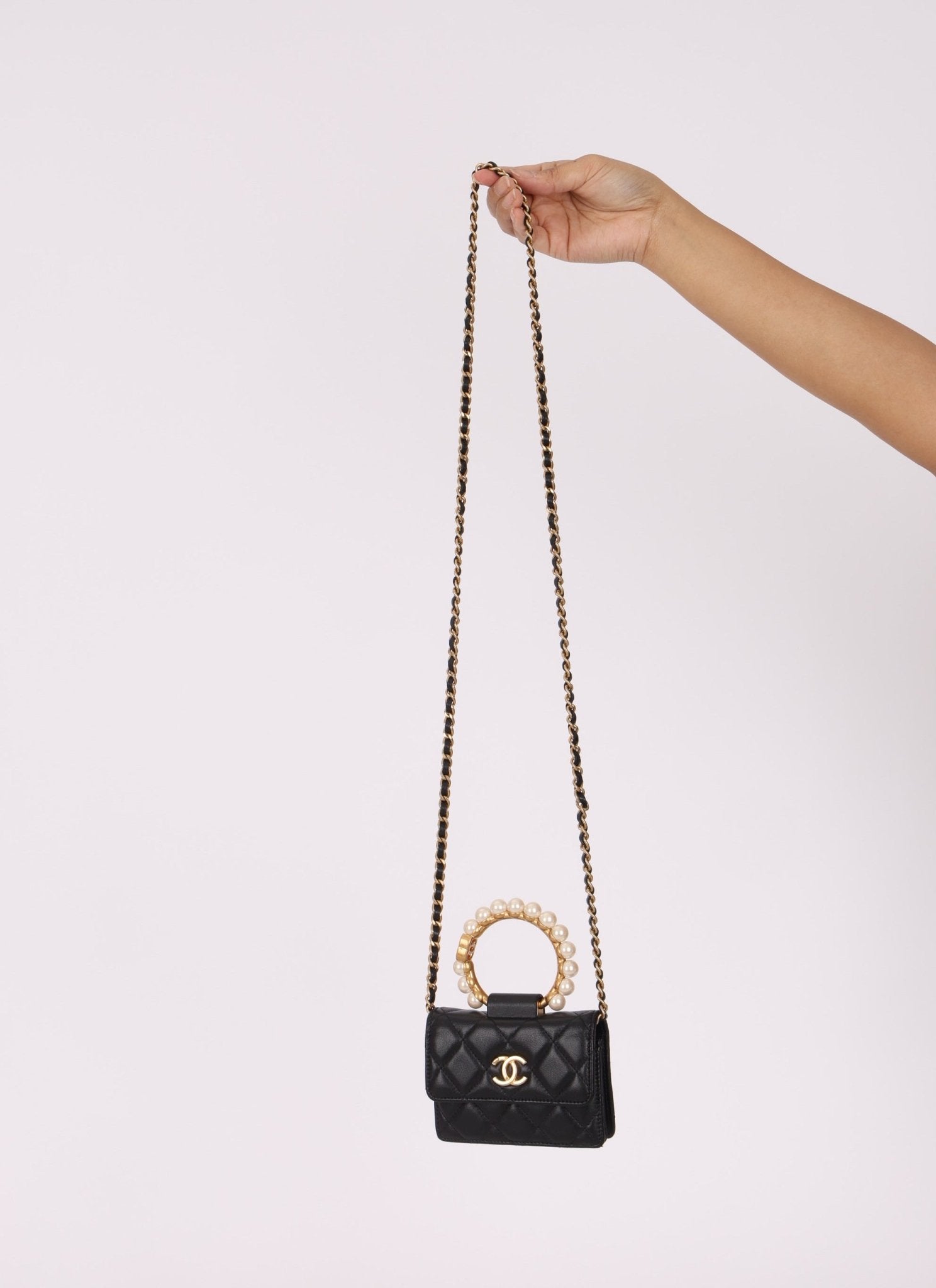 Chanel 2021 Lambskin Pearl Bracelet Bag - FashioNica